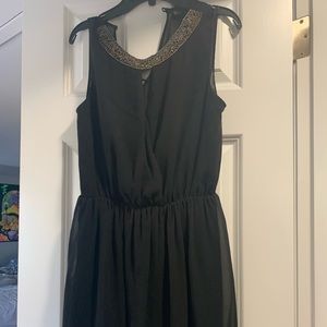 ZARA/ Trafaluc black little dress with Perl collar